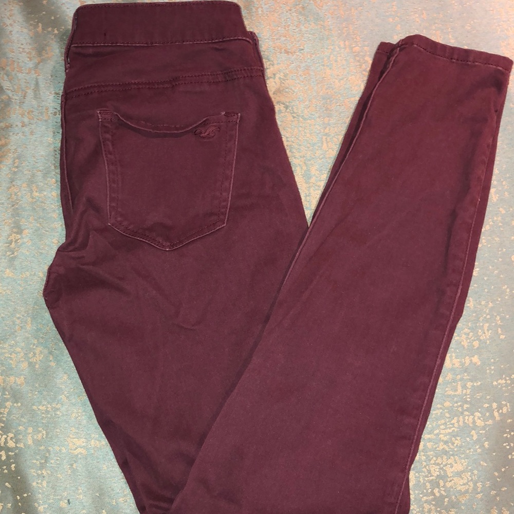 Hollister maroon skinny soft jeans